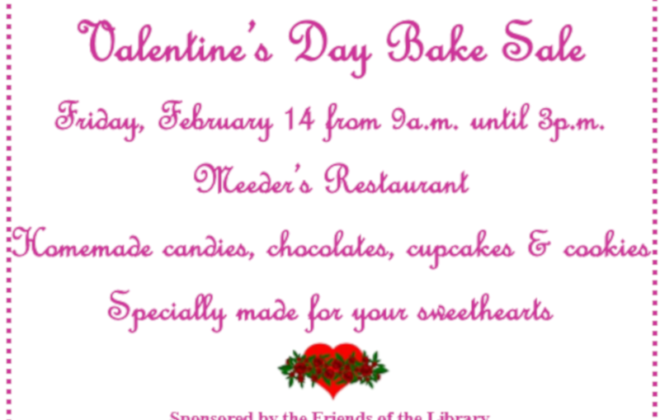 Valentines Bake sale sign