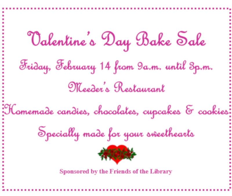 Valentines Bake sale sign