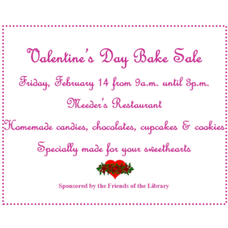 Valentines Bake sale sign