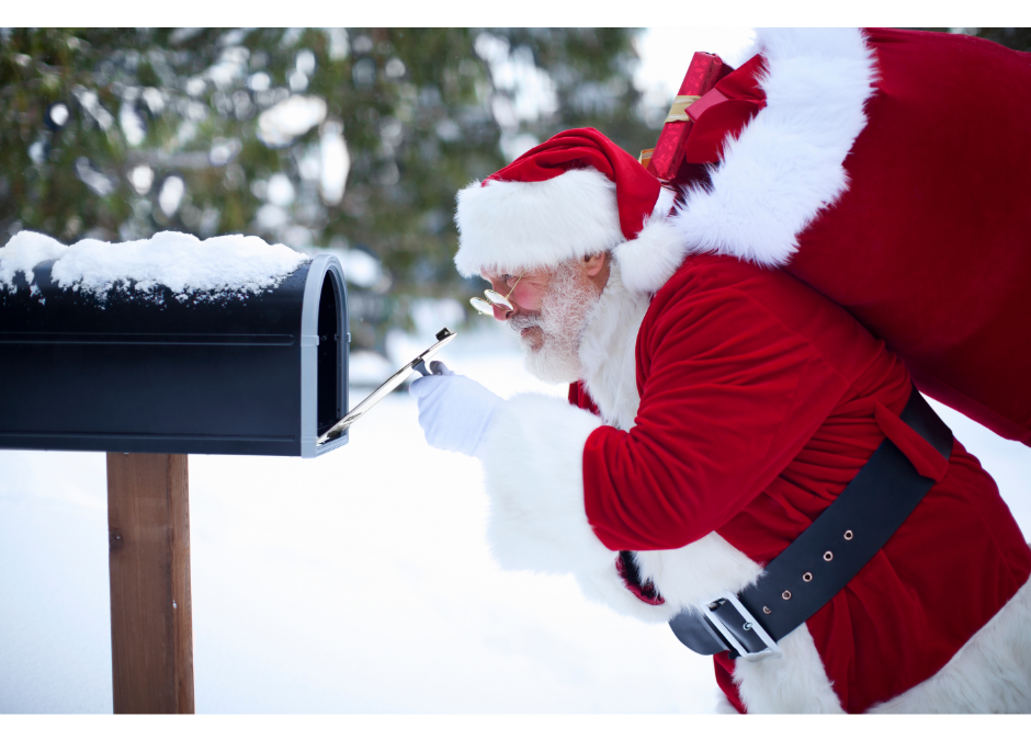 Santa at a mailbox