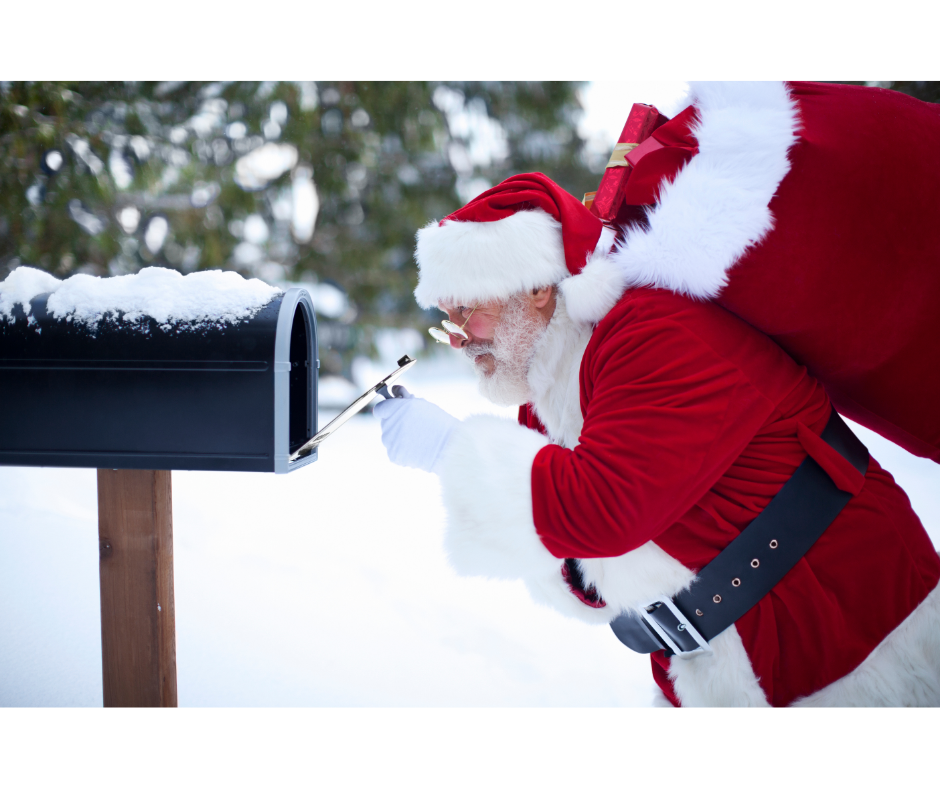 Santa at a mailbox