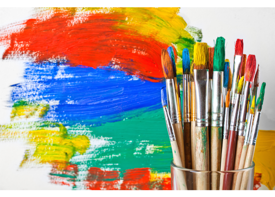 Paintbrushes and vivid colors