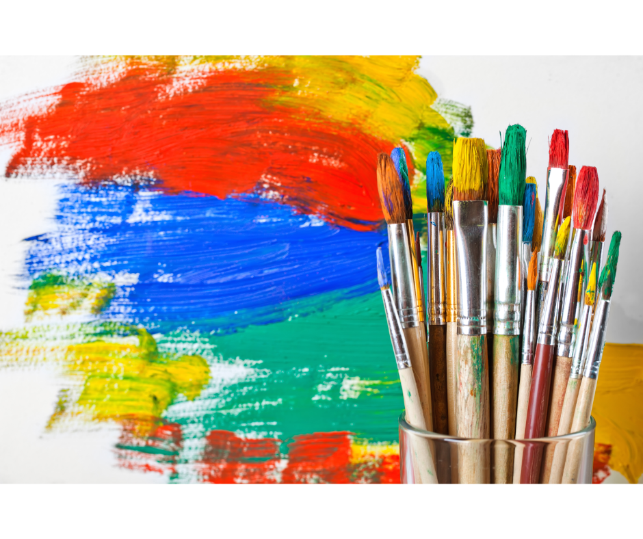 Paintbrushes and vivid colors